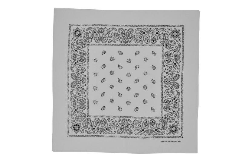 Vamqor 12pcs Bandana for women and men 100% Cotton Custom Fashion Paisley Design Multifunctional Outdoor Square Handkerchief (White) - Image 3
